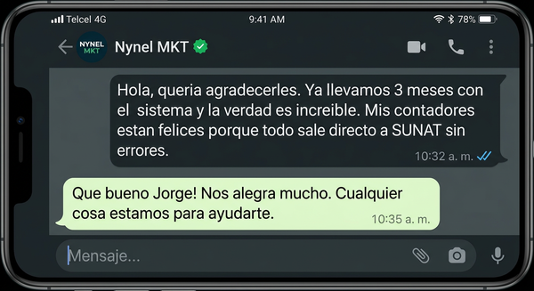 Conversacion de WhatsApp - Cliente satisfecho